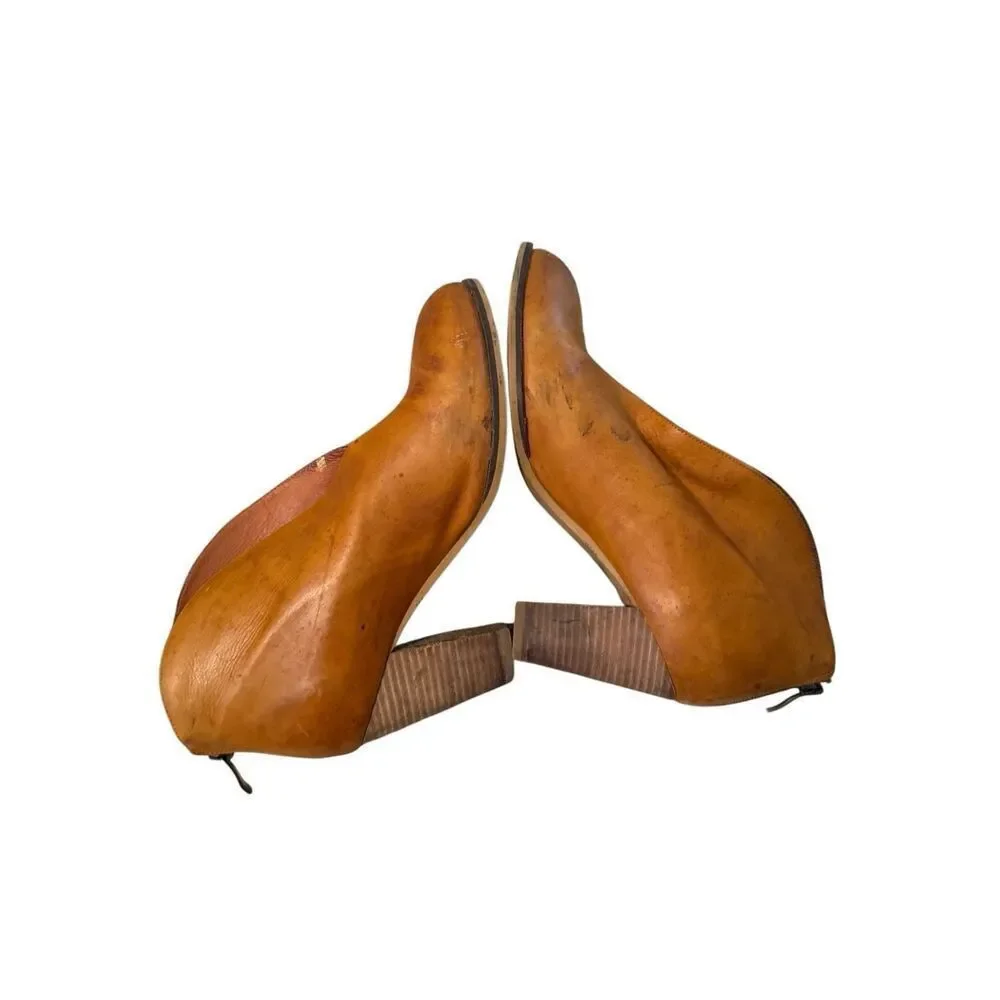 Antelope Tan Leather Ankle Booties